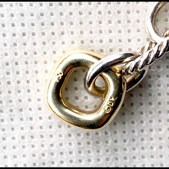 David Yurman oval link bracelet /black onyx charm - Picture 6 of 7